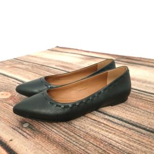 Frye black point toe flat shoes 6.5 stitching detail